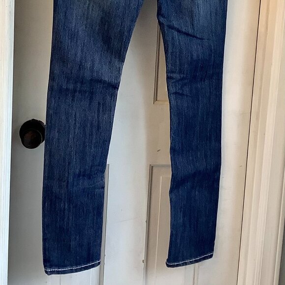 Earl Jeans Distressed Dark Wash Jeans Size 5 Jeweled + Embroidered - Picture 5 of 6